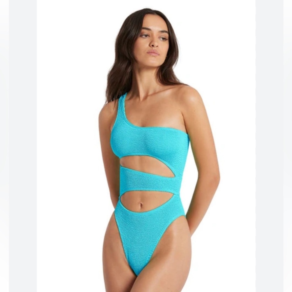 NEW bond-eye Rico Cutout One-Shoulder One-Piece
Swimsuit in Teal
